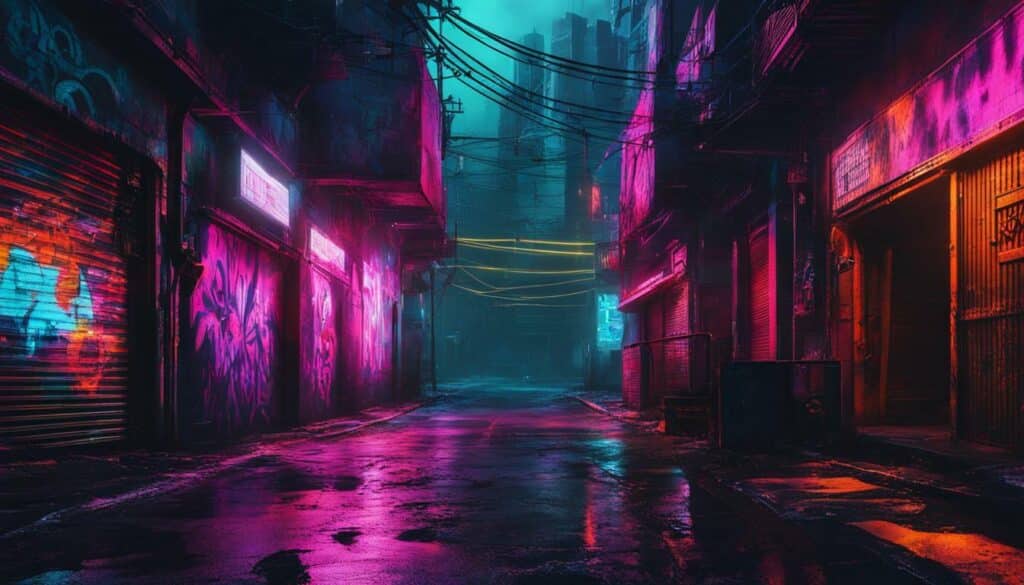 Graffiti im Cyberpunk-Stil